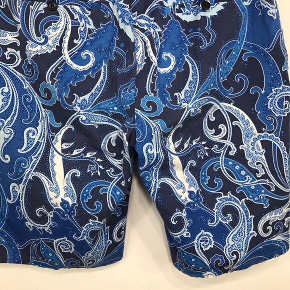 Ralph Lauren Sport RLX Blue White Paisley Print Classic Cotton Shorts - Picture 7 of 13
